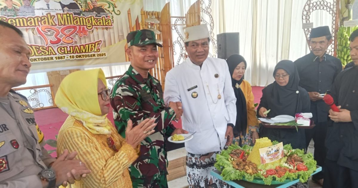 Semarak Milangkala Desa Cijambe ke -138, Simbolis Potong Tumpeng dan Syukur Bersama Warga