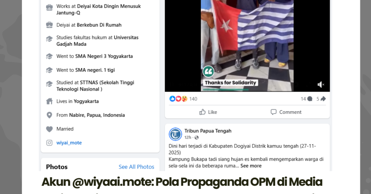 Akun Palsu Catut Nama Tribun Papua Tengah, Diduga Jadi Corong Propaganda OPM/tangkap layar