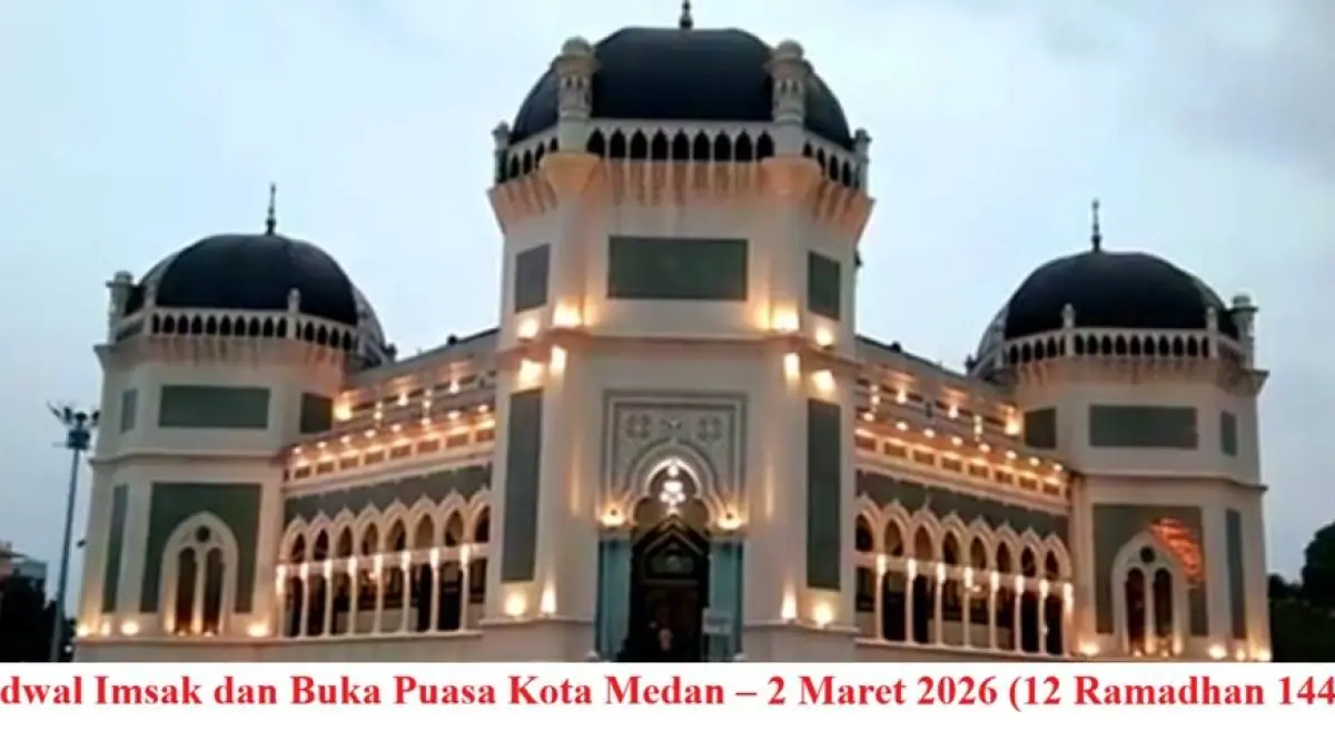 Jadwal Imsak dan Buka Puasa Kota Medan – 2 Maret 2026 (12 Ramadhan 1447 H)
