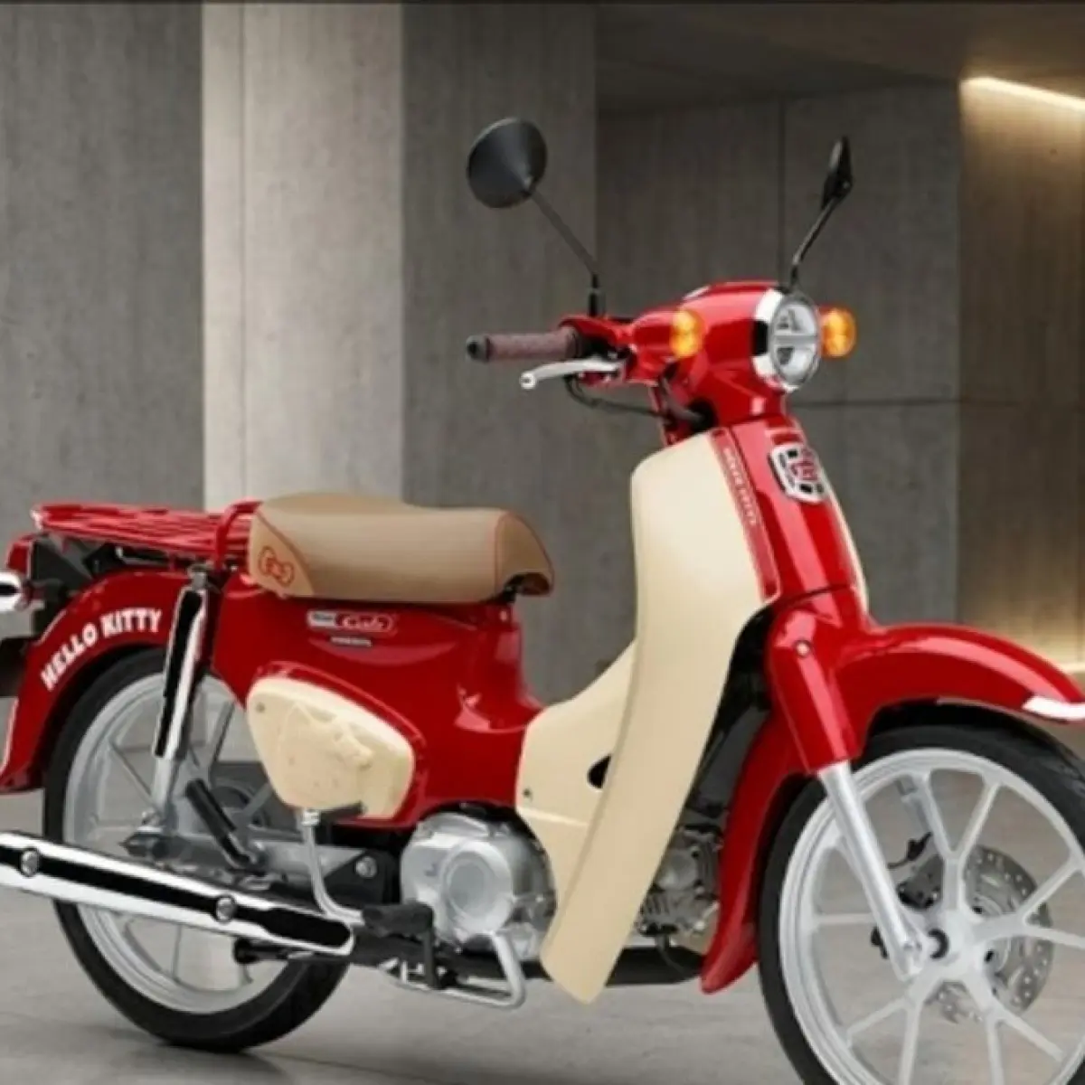 Kolaborasi Menggemaskan: Detail Transformasi Honda Super Cub Klasik dengan Sentuhan Edisi Spesial Hello Kitty
