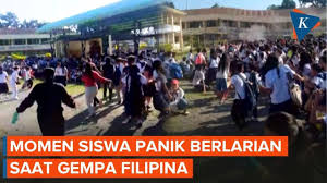 Momen Genting di Filipina: Video Evakuasi Dramatis Siswa Pasca Guncangan Gempa Magnitudo 7,7