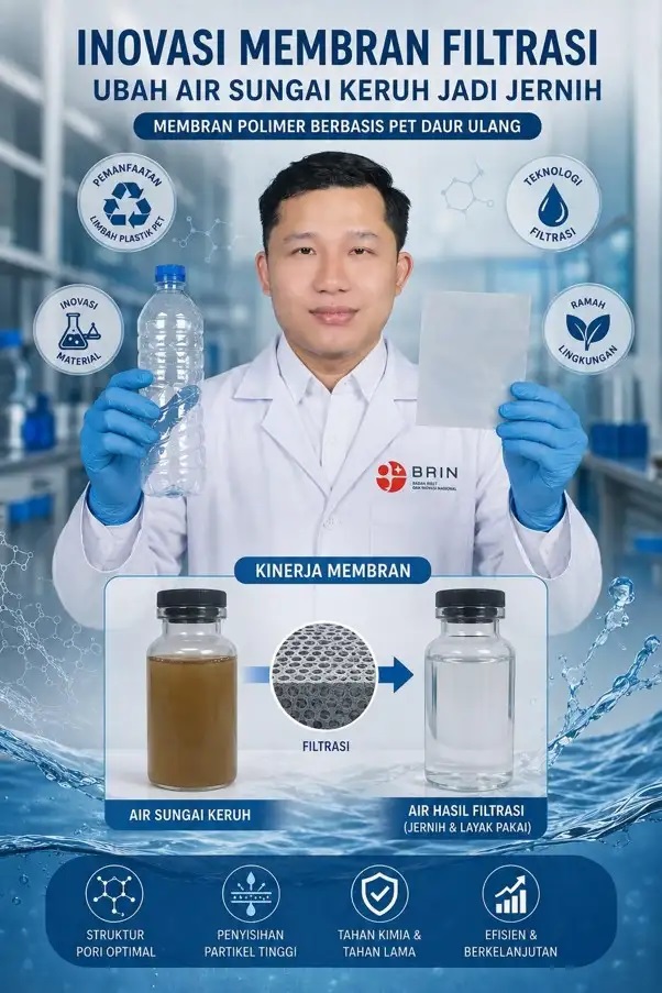 BRIN Sulap Botol Plastik Bekas Jadi Media Filter Air Bersih Canggih dan Ramah Lingkungan