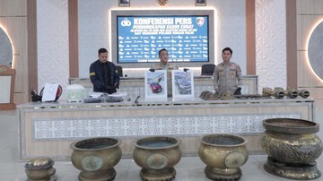 Jaringan Penadah Artefak Ritual Klenteng di Rohil Dibongkar, Empat Pelaku Dibekuk Polisi