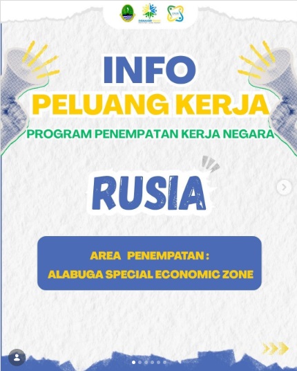 Pemprov Jabar Buka Lowongan Kerja Bergaji Tinggi di Rusia, SMA/SMK Bisa Daftar