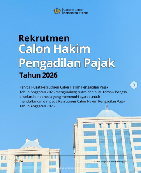 Kemenkeu Buka Pendaftaran Calon Hakim Pajak 2026: Cek Syarat dan Linimasa Seleksi Integritas Lembaga Peradilan