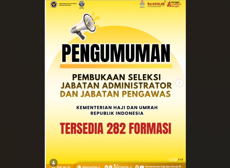 Kemenag Buka 282 Posisi Struktural, Peluang Karir Baru bagi Administrator dan Pengawas