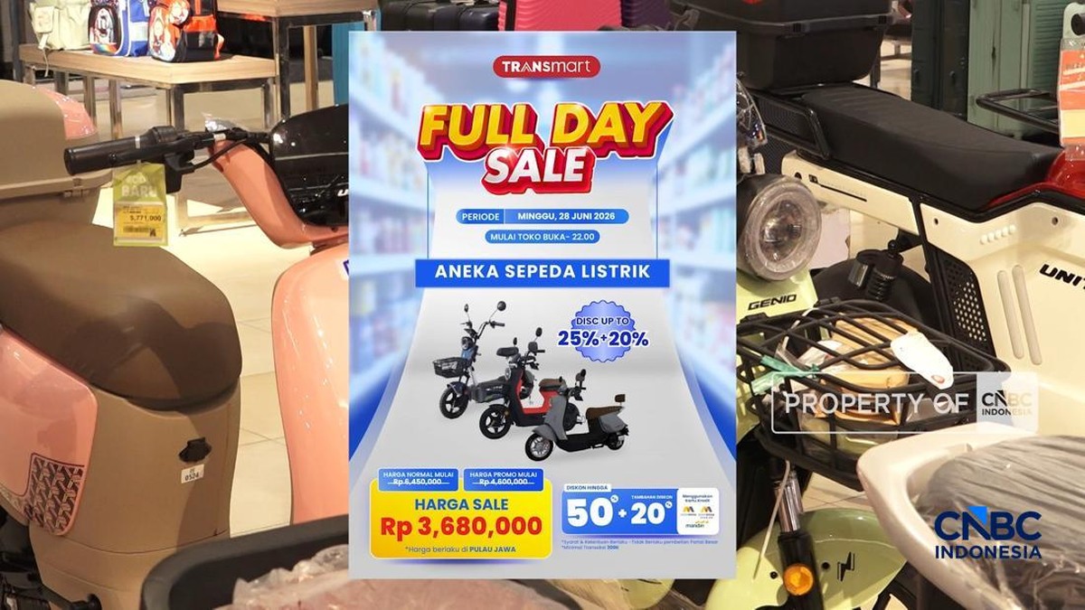 Transmart Siap Gelar Lagi 'Full Day Sale' Massif, Sepeda Listrik Jadi Sorotan Utama Diskon Fantastis