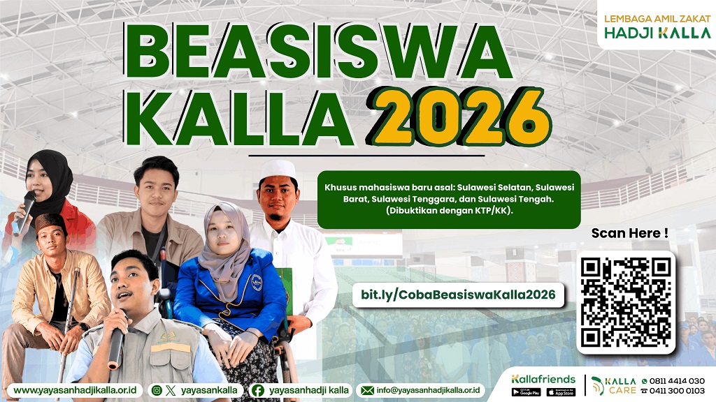 Yayasan Kalla Buka Beasiswa 2026: Kesempatan Emas Mahasiswa Berprestasi Raih Bantuan UKT Hingga Rp7,5 Juta