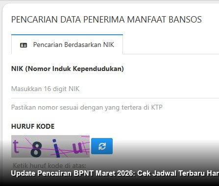 Update Pencairan BPNT Maret 2026: Cek Jadwal Terbaru Hari Ini!