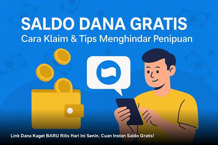 Ilustrasi tangan cepat menekan layar smartphone yang menampilkan notifikasi amplop digital merah dari fitur Dana Kaget.